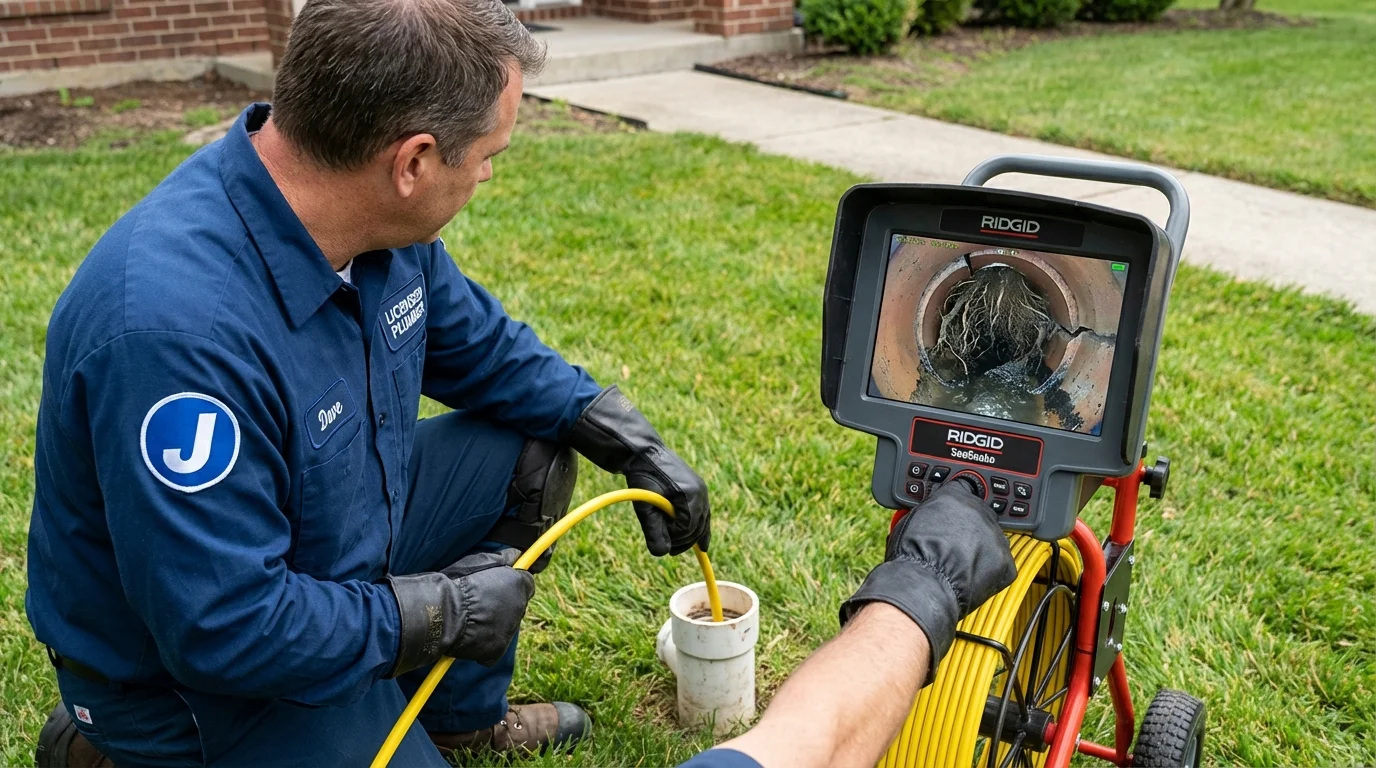 Sewer camera inspection being performed by Johns Plumbing LLC in Sundance